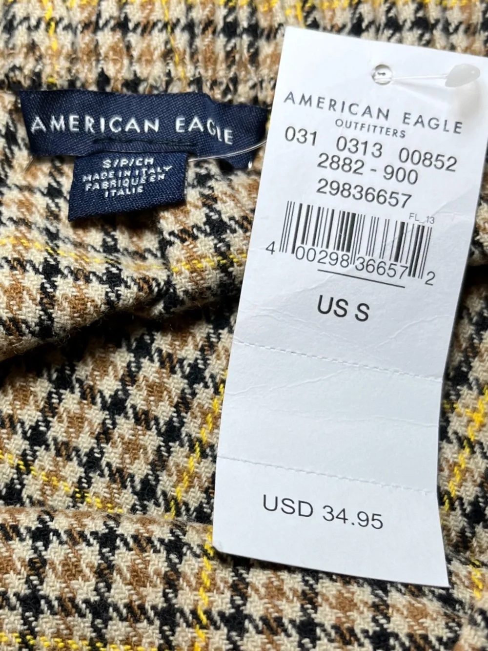 American Eagle Glen Plaid Faux Wrap Skirt NWT Size Small